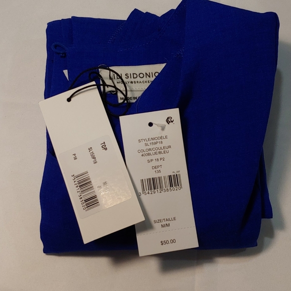 Molly Bracken Ruffled Trim Cap-Sleeve Top - Picture 2 of 2